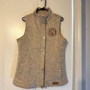 NWT New Marley Lilly BHR Monogramed Heather Quilted Vest